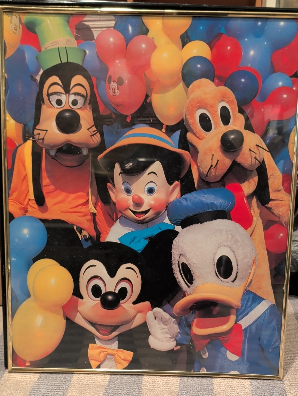 Children's Disney Character Print: Mickey, Donald, Goofy & Pluto & Pinnochio